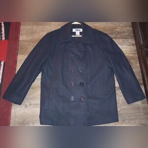Old Navy Wool Blend Navy Blue Insulated Peacoat Jacket/Coat,Size L